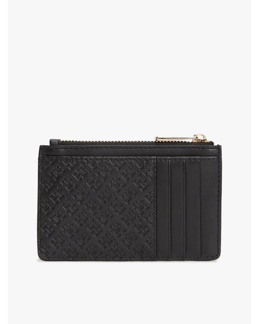 Tommy Hilfiger Black Hilfiger Icon Debossed Credit Card Holder