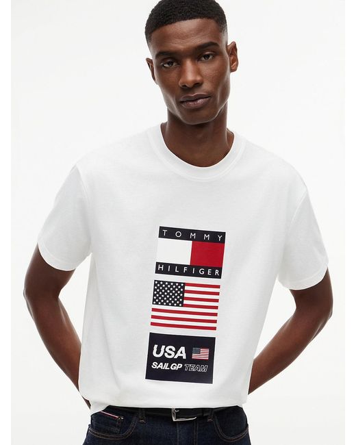 Tommy Hilfiger White Tommy X U.s. Sail Gp Team Logo T-shirt for men