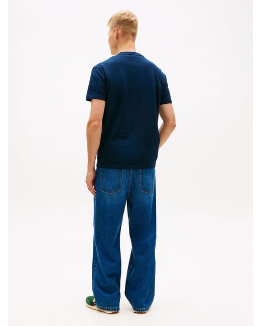 Tommy Hilfiger Blue Signature Logo Jersey T-Shirt for men