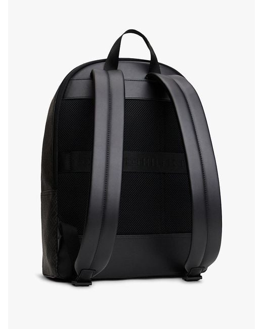 Tommy Hilfiger Black Hilfiger Flag Mixed Texture Dome Backpack for men