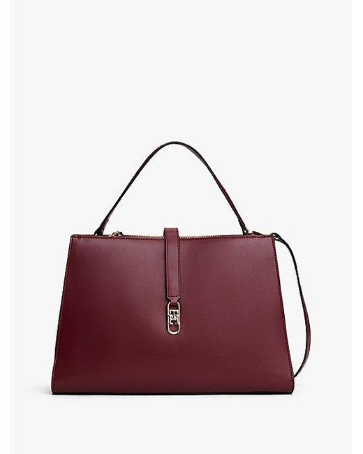 Tommy Hilfiger Purple Crossbody-Satchel Mit Th-Monogramm