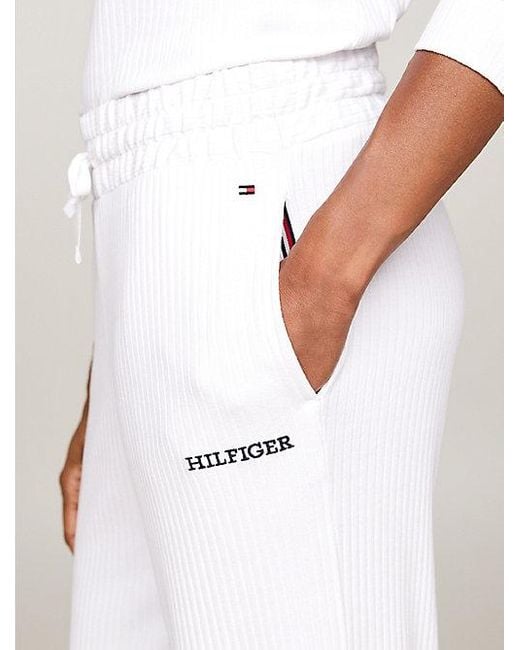 Tommy Hilfiger Hilfiger Monotype Wijde Loungebroek in het White