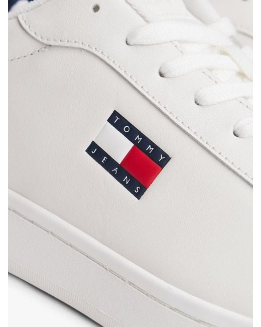 Tommy Hilfiger Natural Leather Archive Court Trainers for men