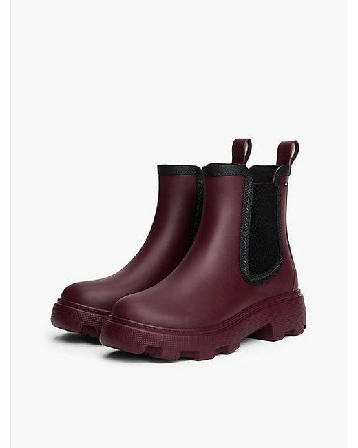 Tommy Hilfiger Purple Knöchelhoher Regenstiefel Mit Warmem Futter