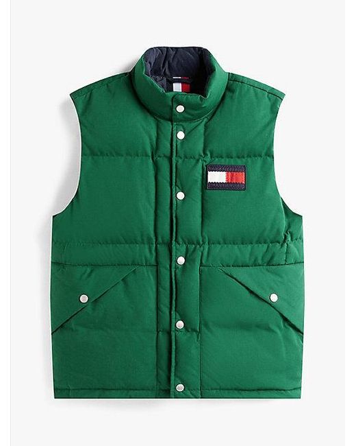 Tommy Hilfiger Waterafstotende Doorgestikte Donsbodywarmer in het Green voor heren