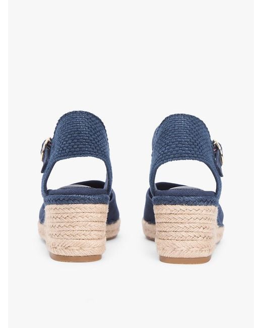 Tommy Hilfiger Blue Canvas Wedge Espadrilles