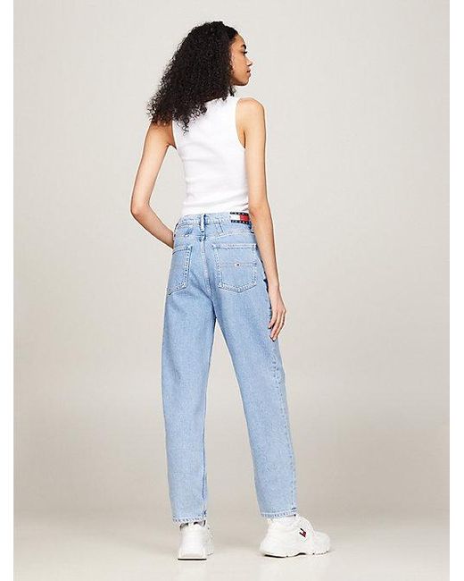 Tommy Hilfiger Ultra High Rise Tapered Mom Jeans in het Blue