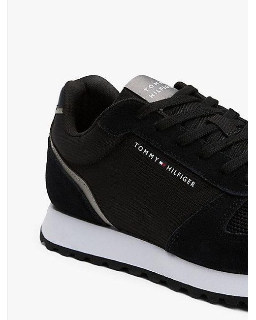 Tommy Hilfiger Suède Sneaker Met Logo in het Black voor heren