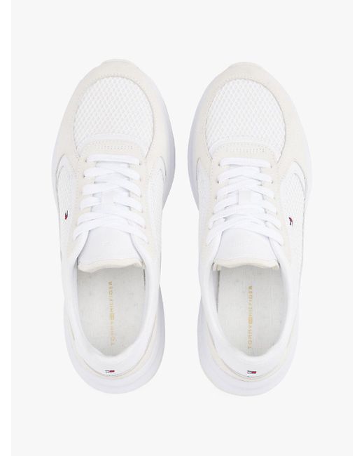 Baskets De Running Multitextures Tommy Hilfiger en coloris White