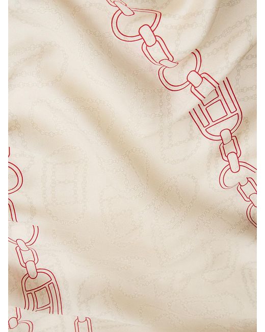 Tommy Hilfiger Red Woven Chain Pure Silk Scarf