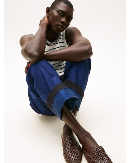 Tommy Hilfiger Blue The Runway Collection Oversized Cropped Chinos for men