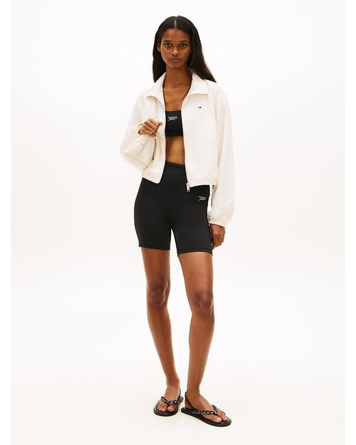 Tommy Hilfiger White Water Repellent Tie Side Zip-Thru Jacket