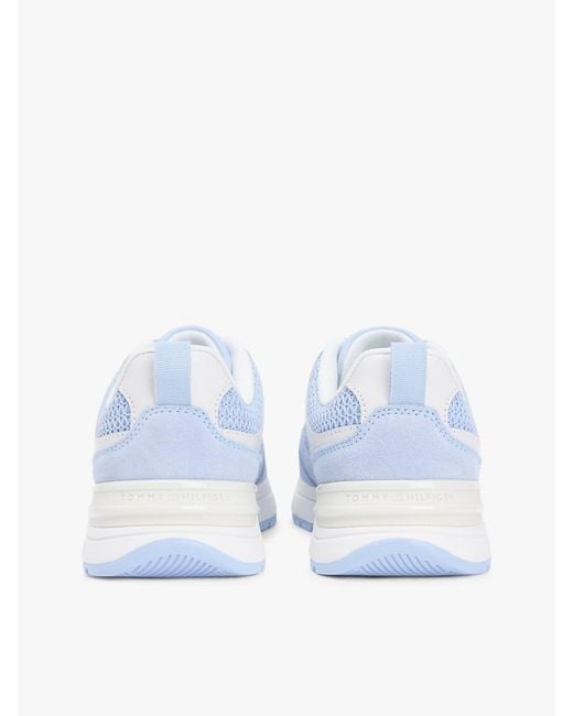 Tommy Hilfiger Blue Tonal Th Monogram Mixed Texture Trainers