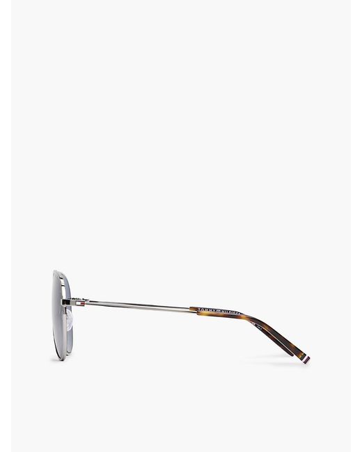 Tommy Hilfiger Blue Stainless Steel Aviator Sunglasses for men