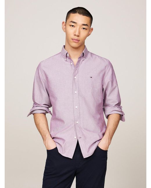 Tommy Hilfiger Purple Heritage Regular Fit Oxford Shirt for men