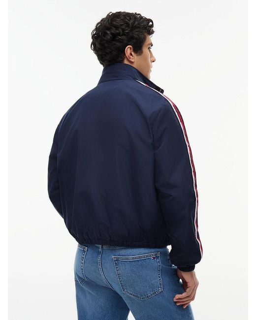 Tommy Hilfiger Blue Global Stripe Tape Zip-Thru Jacket for men