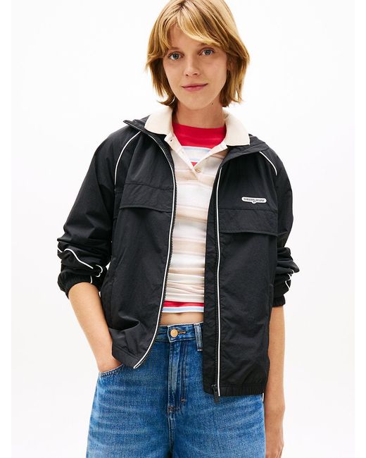 Tommy Hilfiger Black Water Repellent Piping Track Jacket