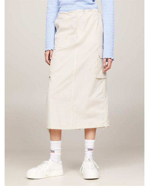 Tommy Hilfiger White Casual Fit Parachute Cargo Skirt