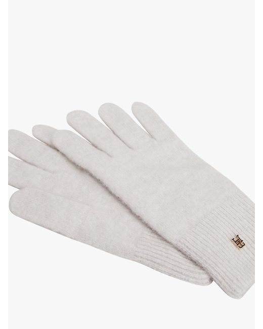 Gants Chic À Plaque Monogramme Th Tommy Hilfiger en coloris White