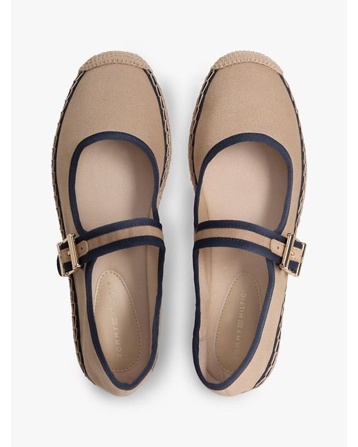 Tommy Hilfiger White Canvas Mary Jane Espadrilles