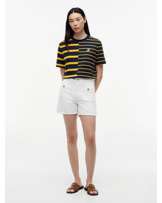 Tommy Hilfiger Orange Mixed Stripe Relaxed Crew Neck T-Shirt