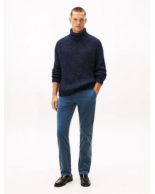 Tommy Hilfiger Denton Straight Fit Corduroy Chino in het Blue voor heren