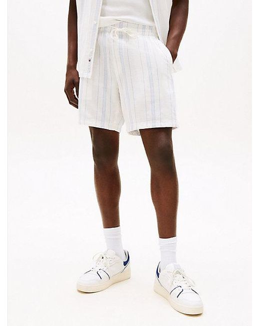 Tommy Hilfiger Regular Fit Short Met Strepen in het White voor heren