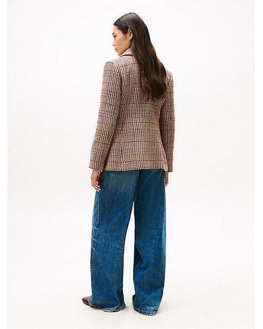 Americana De Tweed Con Botonadura Sencilla Tommy Hilfiger de color Brown