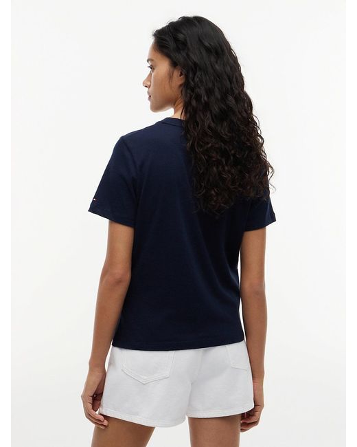 Tommy Hilfiger Blue Logo Crew Neck T-shirt