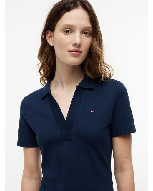 Tommy Hilfiger Blue 1985 Slim Mini Short Sleeve Polo Dress