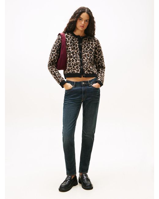 Tommy Hilfiger Black Mid Rise Slim Faded Jeans