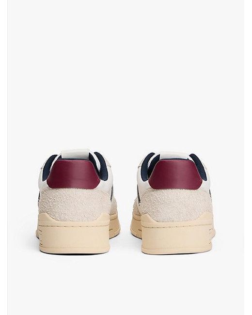 Tommy Hilfiger Cupsole-Sneaker Aus Wildleder Mit Strukturmix in White für Herren