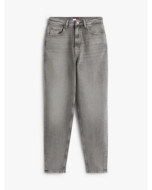 Tommy Hilfiger Gray Ultra High Rise Tapered Leg Mom Jeans