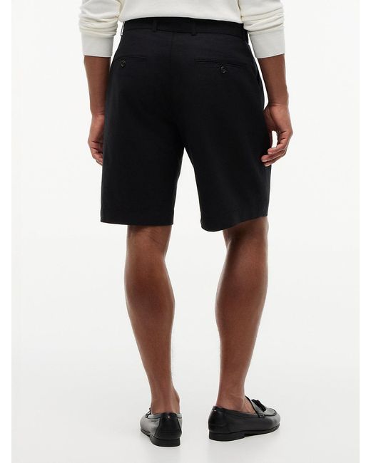 Tommy Hilfiger Black Linen Blend Relaxed Fit Belted Chino Shorts for men