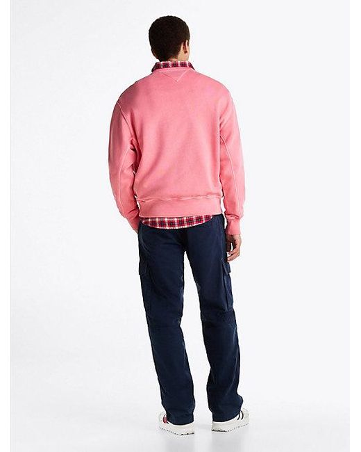 Sudadera De Corte Amplio Con Parche Tommy Hilfiger de hombre de color Pink