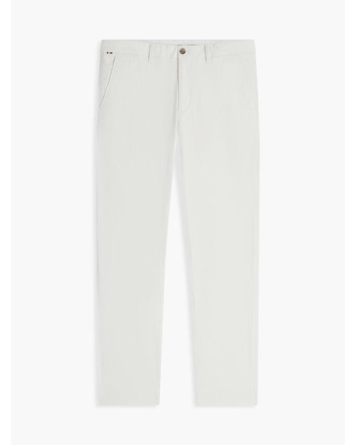 Tommy Hilfiger White Denton Micro Print Straight Leg Chinos for men