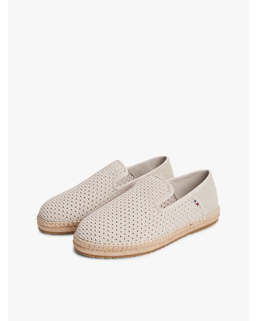 Tommy Hilfiger White Knit Flexible Espadrilles for men