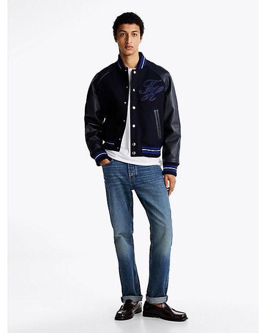 Tommy Hilfiger Varsity Jack Van Zuivere Scheerwol in het Blue voor heren