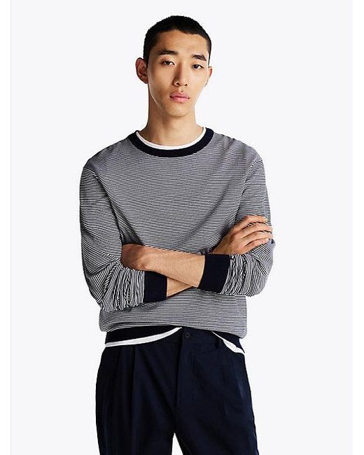 Tommy Hilfiger Smart-Casual Trui Met Ronde Hals in het Gray voor heren