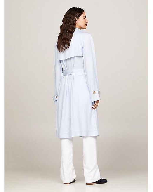Tommy Hilfiger White Zweireihiger Relaxed Fit Trenchcoat