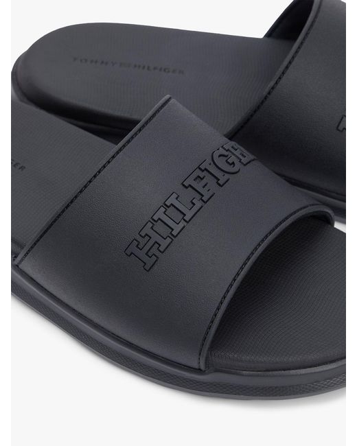 Tommy Hilfiger White Hilfiger Monotype Pool Slides for men