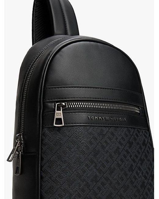 Tommy Hilfiger Crossbody Slingbag Met Th-Monogram in het Black voor heren