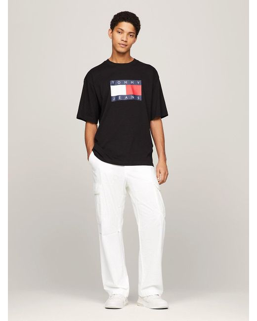 Tommy Hilfiger White Aiden Baggy Cargo Trousers for men