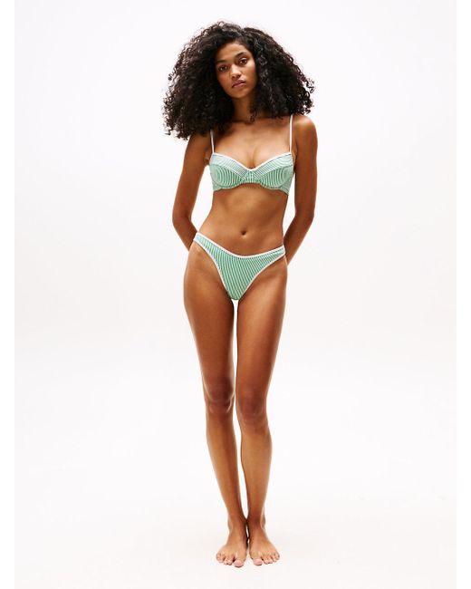 Tommy Hilfiger Multicolor Ribbed Texture Cheeky Bikini Bottoms