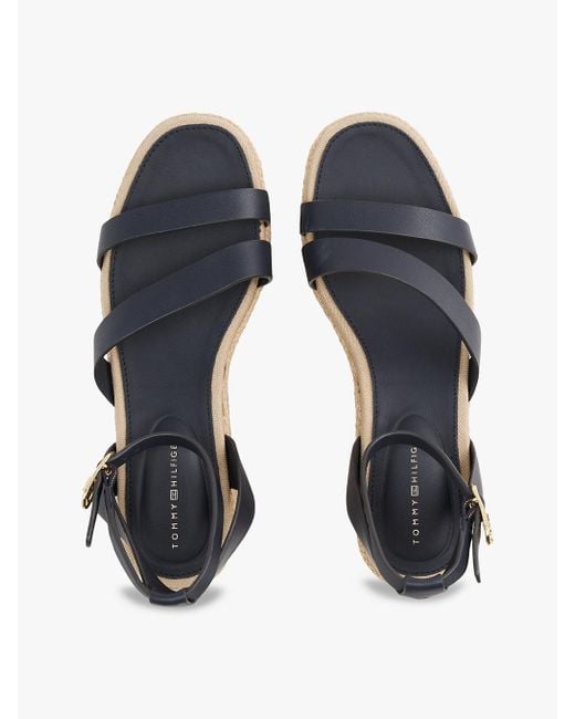 Espadrilles Compensées En Cuir Tommy Hilfiger en coloris Blue