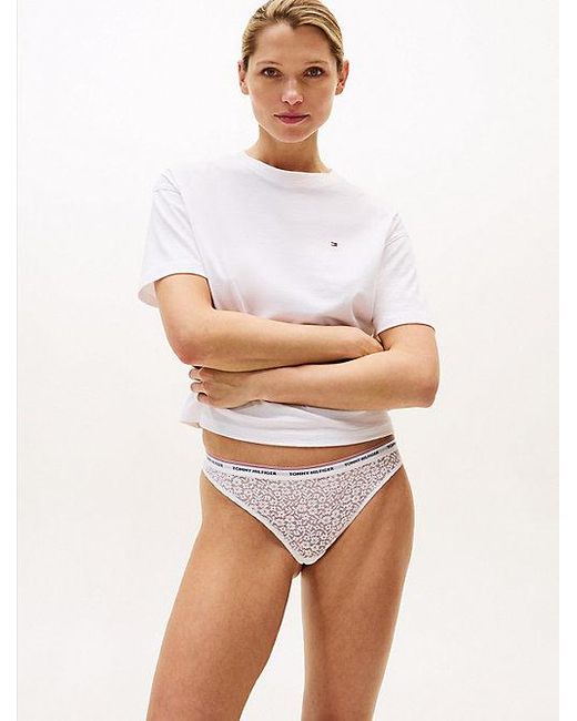 Tommy Hilfiger Set Van 3 Premium Essential Strings Met Kant in het White