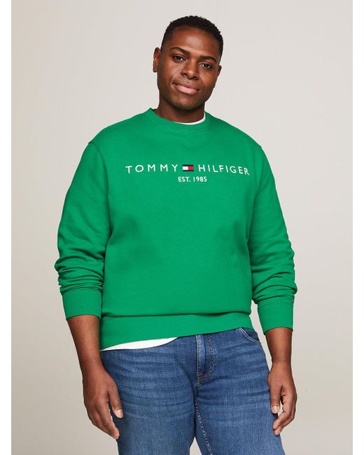 Tommy Hilfiger Green Plus Logo Flex Fleece Sweatshirt for men