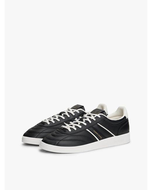 Tommy Hilfiger White The Greenwich Topstitch Leather Trainers for men