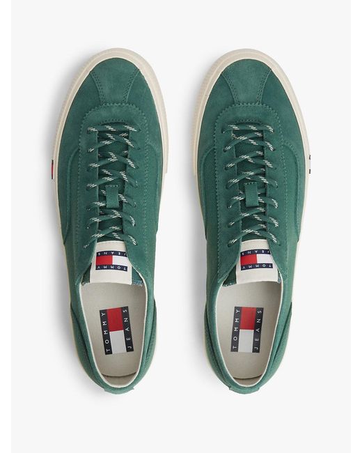 Tommy Hilfiger Green Canvas Archive Runner Trainers for men