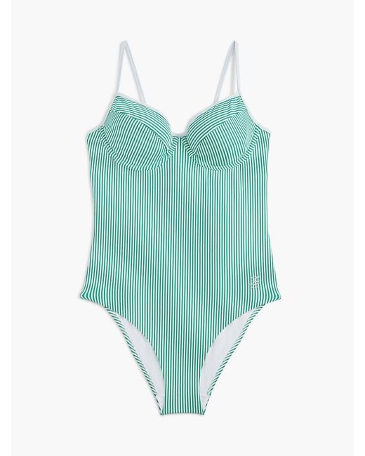 Tommy Hilfiger Orange Essential Seersucker Demi Cup Swimsuit